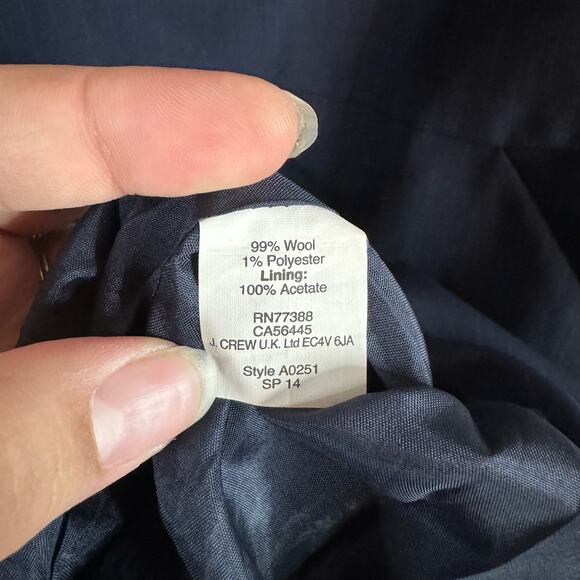 J.Crew Suiting Navy Blue Sleeveless Sheath Dress Size 2 - Picture 6 of 7